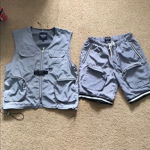 Zip up vest & shorts set